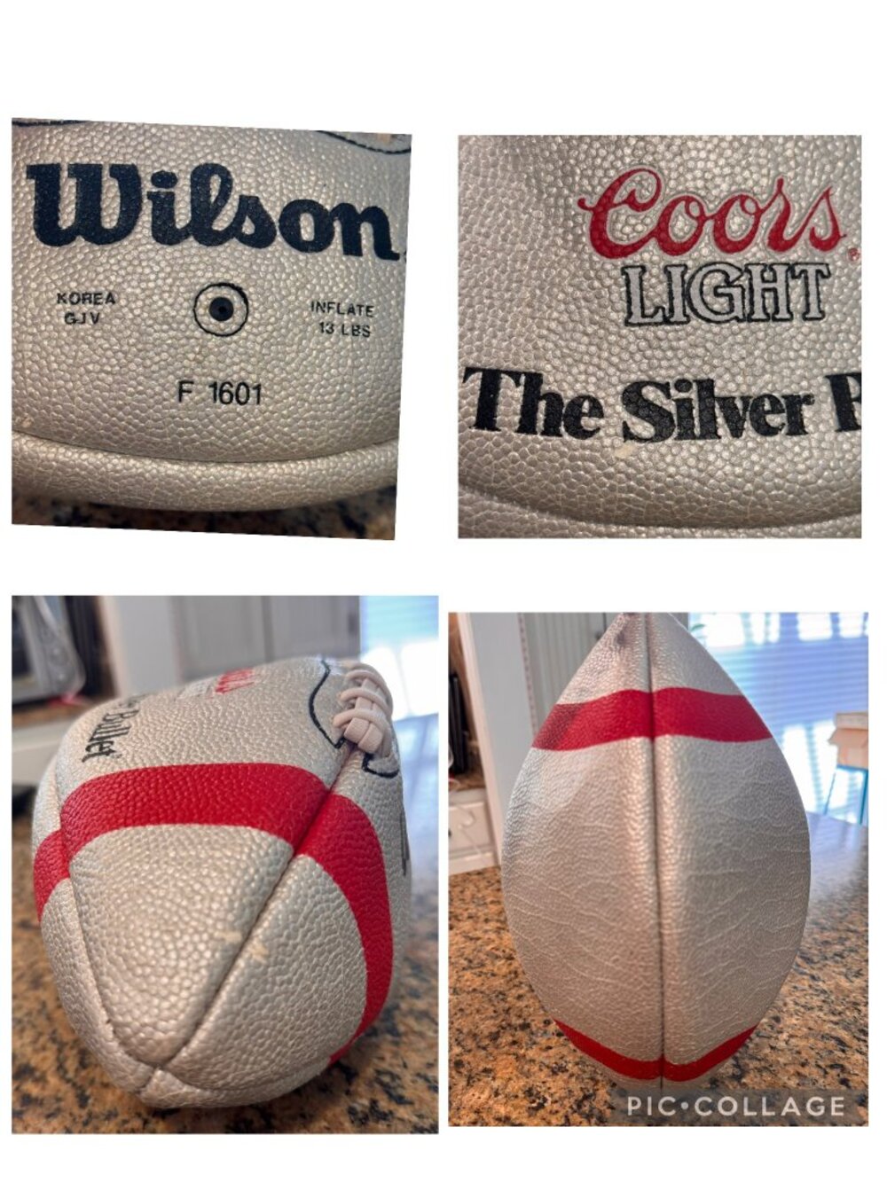 Wilson Coors Light Silver Bullet Football F-1601 Breweriana Beer Korea Vtg 1990s - Picture 2 of 13